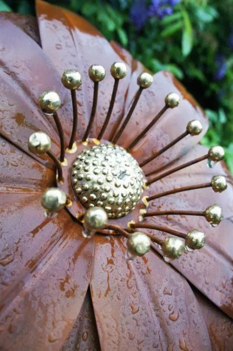 “Deluxe Gerbera” Rustic Finished With Lovely Brass Stamens